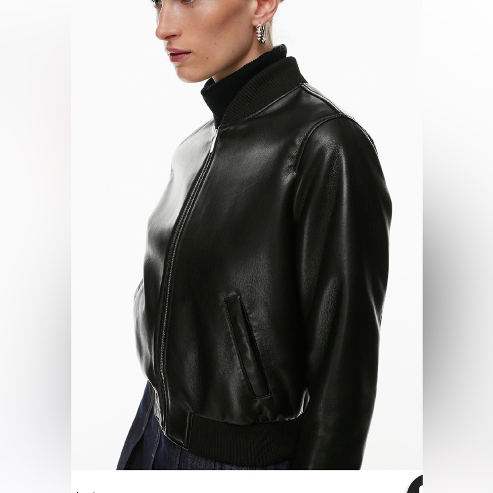 Babaton Black Leather Jacket - Picture 3 of 11